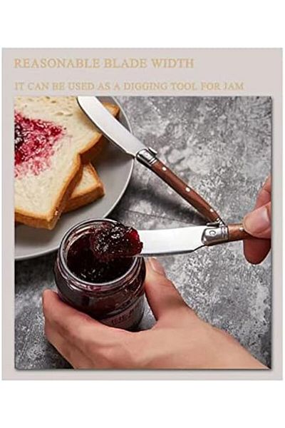 Generic ARFUKA Butter Knives Stainless Steel Butter Knife Spreader Wooden Handles Multipurpose Cheese Butter