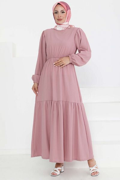 TOFİSA Lace-Up Dress Rose - 27303
