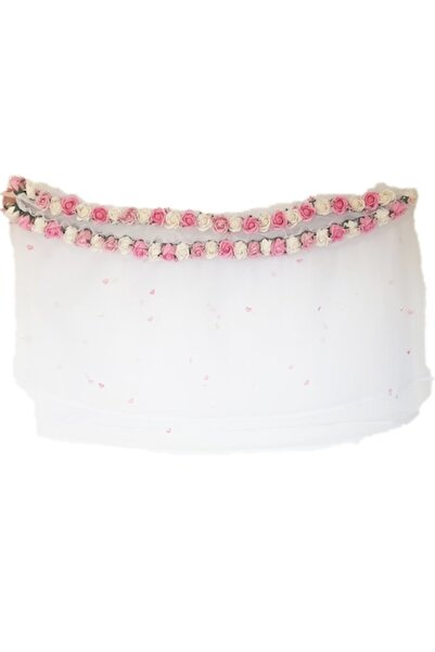 dalimag Tul pentru decorarea fontului de botez, trandafiri de săpun roz și alb, 260 cm