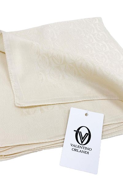 Valentino Orlandi Alia, eșarfă din lyocell jacquard - model de șah - 17 - crem