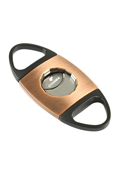 COHİBA Cohiba Bronz-Siyah Desenli Metal Puro Makası Kesici