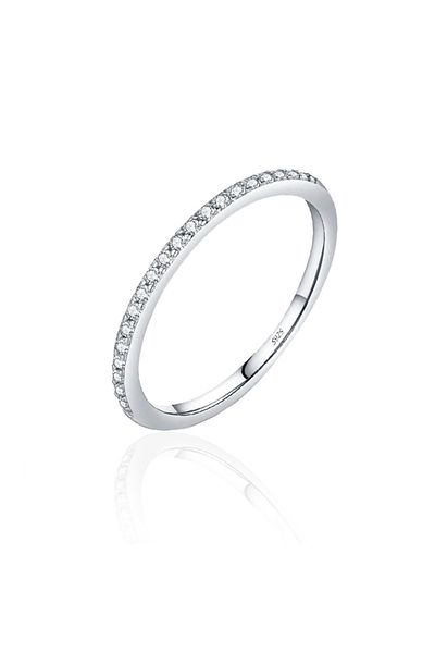 OEM Inel clasic din argint cu 20 diamante moissanite