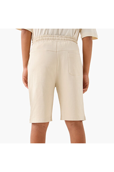 Juniors Solid Shorts with Elasticated Drawstring and Pockets