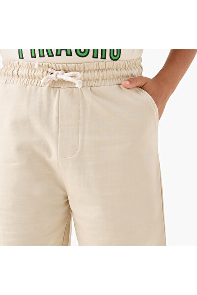 Juniors Solid Shorts with Elasticated Drawstring and Pockets