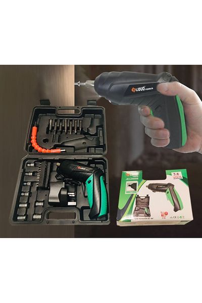 Generic Mini Multifunctional Cordless Rechargeable Hand Drill Electric Screwdriver - Green