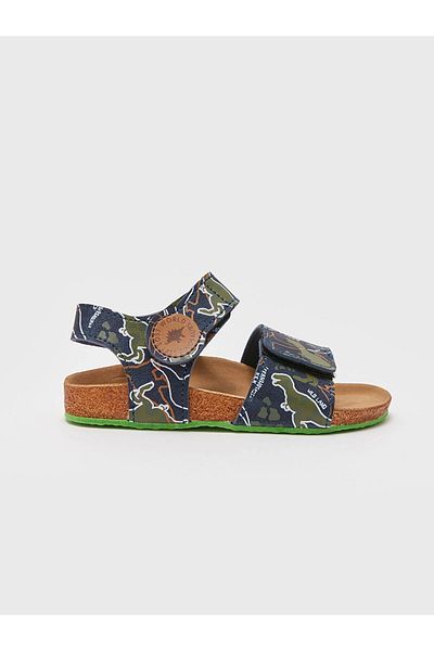 LC Waikiki Lcw Steps Navy Blue Printed Velcro Boys Sandals