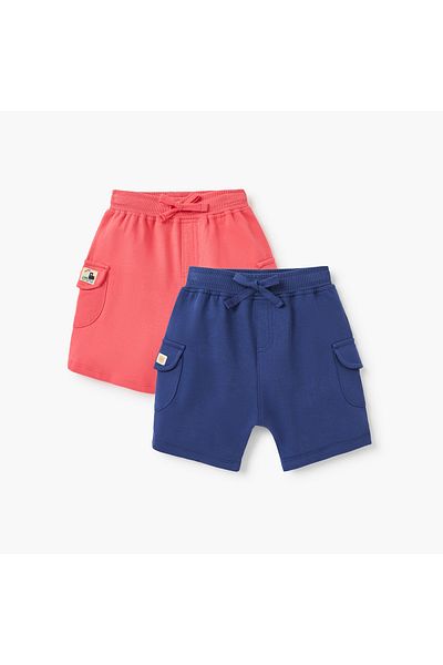 Juniors Applique Detail Shorts with Drawstring Closure and Pockets - Set of 2