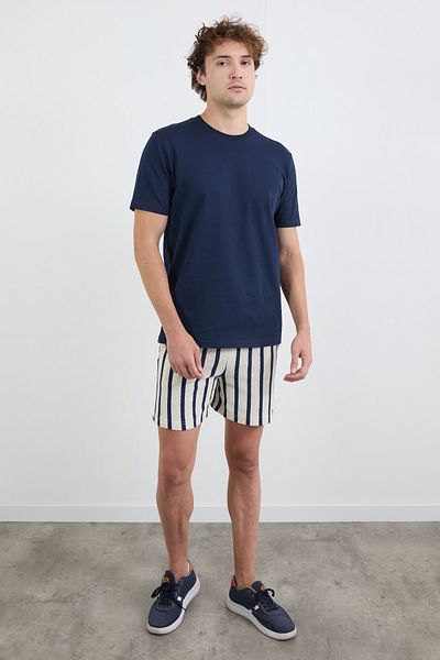 Fulla Moda Πλεκτό σορτς με ριγέ δεμένη μέση