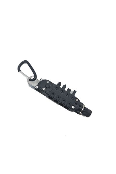 dalimag Multifunctional Screwdriver, Carabiner, LED, Bottle Opener, Black, 4 Heads
