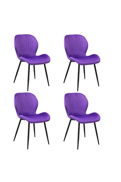 ARTA DOOR Set of 4 Opal Purple Chairs