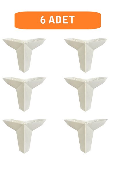 HOMDEP Sofa Armchair Tv Unit Console Upgrade Loft Model Plastic Leg 11 cm White Color 6 Pieces