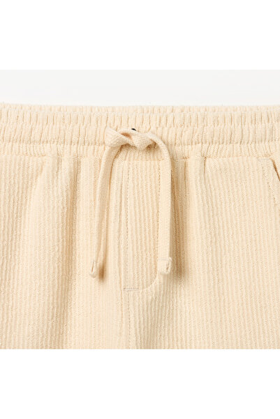 giggles Textured Shorts with Drawstring Closure and Pockets