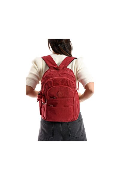 Relaxion Rky Serenity Relaxion Waterproof Crinkle Fabric Large Internal Volume Multi-Compartment Daily Claret Red