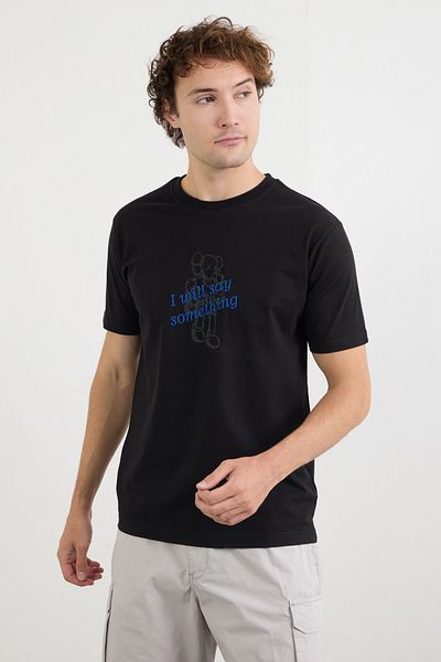 Fulla Moda Μπλουζάκι με κέντημα με κείμενο