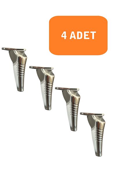 HOMDEP Sofa Armchair Tv Unit Console Upgrade Striped Model Plastic Leg 19 cm Chrome Color 4 Pieces