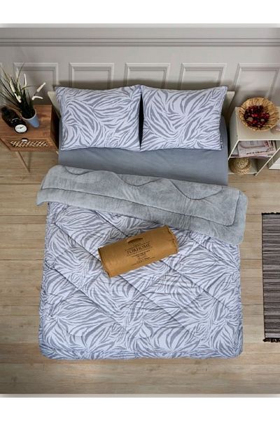 Sudemhome Double Double Sided Luxury Welsoft Elite Quilt Soft Fleece Quilt and Pillow Case Asian Gray