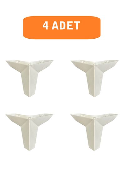 HOMDEP Sofa Armchair Tv Unit Console Upgrade Loft Model Plastic Leg 11 cm White Color 4 Pieces