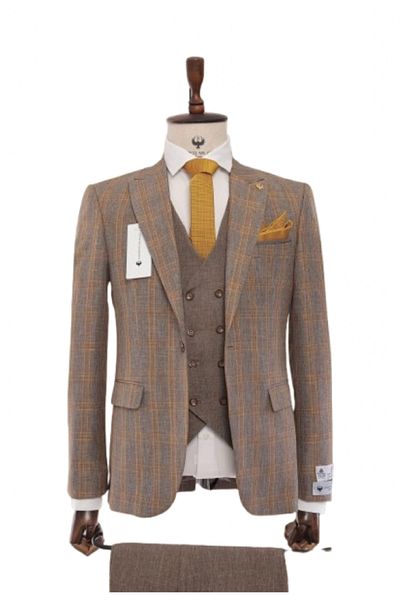 marco mılano Men's plaid suit