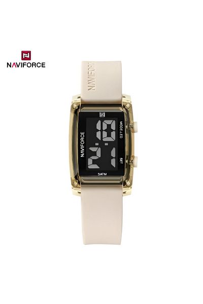 Naviforce Digital Sports Watch – 26mm LCD Display, Silicone Strap, 5ATM Waterproof, Date & Time Display