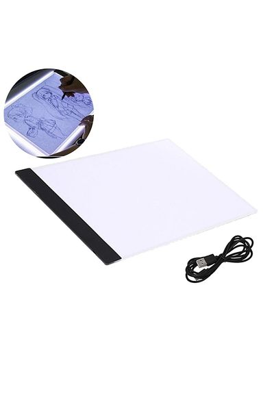 Cozevdnt Planseta pentru copiere desene, Cozevdnt, Iluminare LED, 6500K, USB, Acrilic, Negru