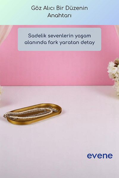 Evene Jewelry Organizer Makeup Organizer Cosmetic Organizer Διακοσμητικό πιάτο Χρυσό Χρώμα Μοντέλο 36