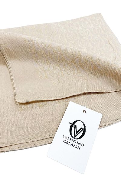 Valentino Orlandi Alia, eșarfă din lyocell jacquard - model de șah - 16 - maro lapte