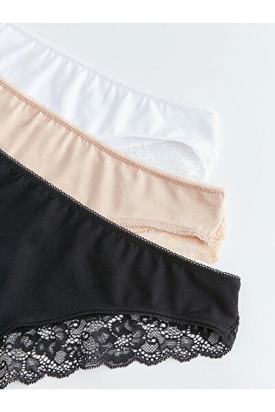 LC Waikiki LCW DREAM Siyah Dantel Detaylı Brazilian Külot 3'lü Paket