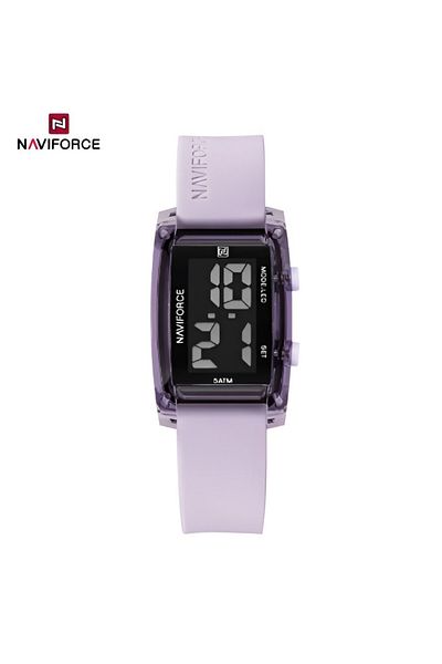 Naviforce Digital Sports Watch – 26mm LCD Display, Silicone Strap, 5ATM Waterproof, Date & Time Display