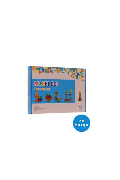 Magblock 72 Pieces Magnetic Building Blocks - All Magnetic - Supporting Set