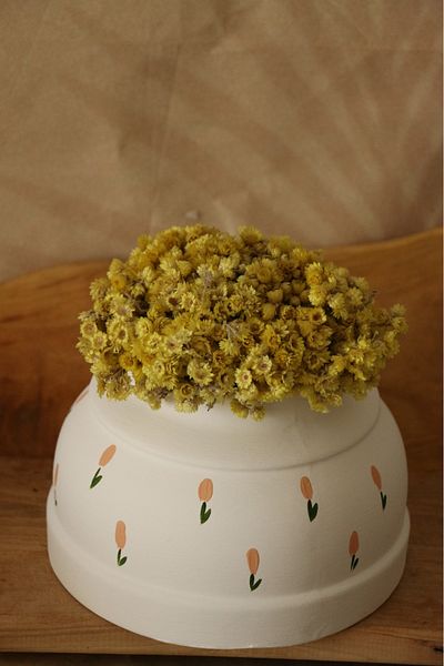 Hoyatap Handmade Simple Pink Flower Large Vase & Spoon Holder