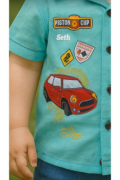 MİNYON BABY Boys' Shirt and Denim Shorts Bottom-Top Printed Set