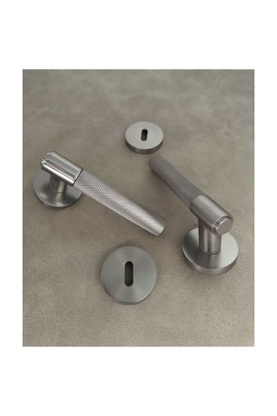 KOLDOOR Rivax Meta Inox Zamak Round Rosette Room Door Handle 1 Set