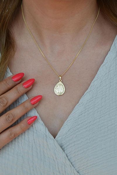 Sacce Scarves&Accessories Allah Word Written Drop Necklace