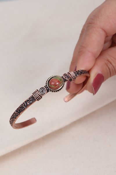 Süspüs Accessories Unakit Stone Oval Copper Bracelet