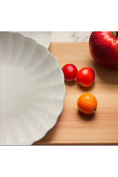 Kütahya Porcelain 1 Piece 27 cm Boneluz Cream Boat Plate Salad Plate