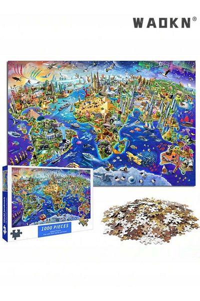 Beautiful Decompression Puzzles/Adult Puzzles, 1000 Pieces, World Landmark Landscape Puzzle