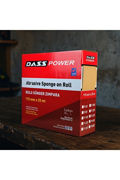 LEOX Dasspower P150 Rulo Sünger Zımpara – 115mm X 25m, Esnek Yapılı, Ahşap Ve Metal Yüzeyler Için