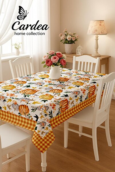 Cardea Home Collection مفرش طاولة مطبوع رقميًا بتصميم مخصص على شكل يقطين