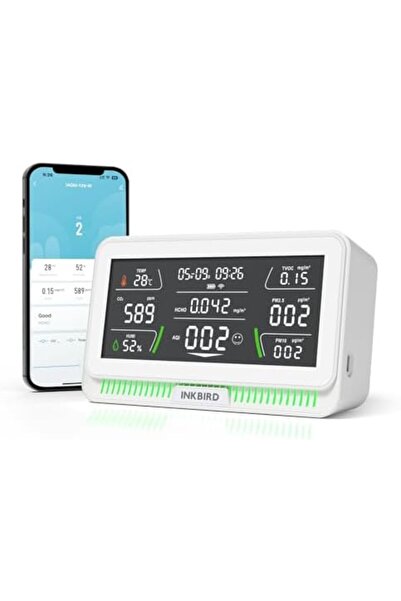 Inkbird WiFi Air Quality Monitor Indoor Multifunctional Air Quality Detector ...