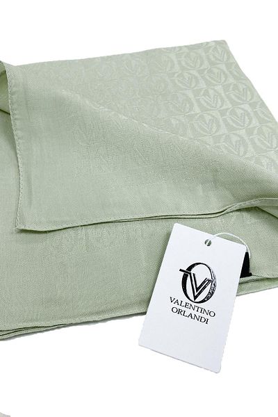Valentino Orlandi Alia, eșarfă din lyocell jacquard - model de șah - 11 - verde apă