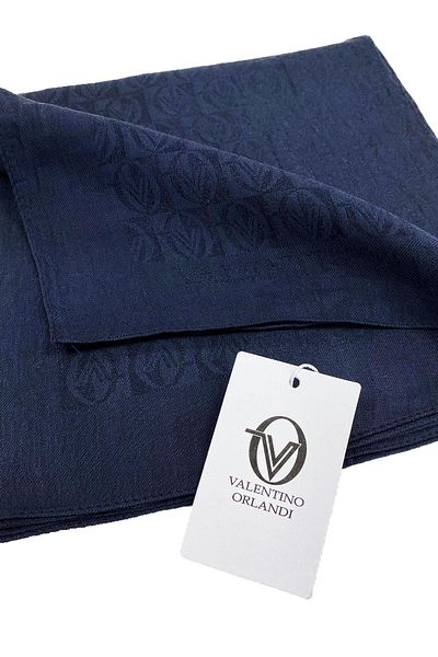 Valentino Orlandi Alia, Κασκόλ Jacquard Lyocell - Σχέδιο σκακιέρας - 02 - Navy Blue
