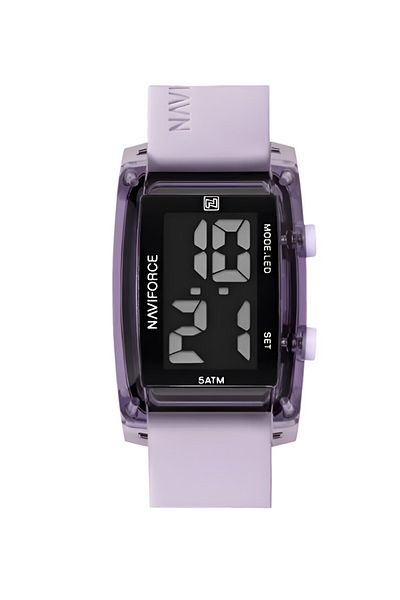 Naviforce Digital Sports Watch – 26mm LCD Display, Silicone Strap, 5ATM Waterproof, Date & Time Display