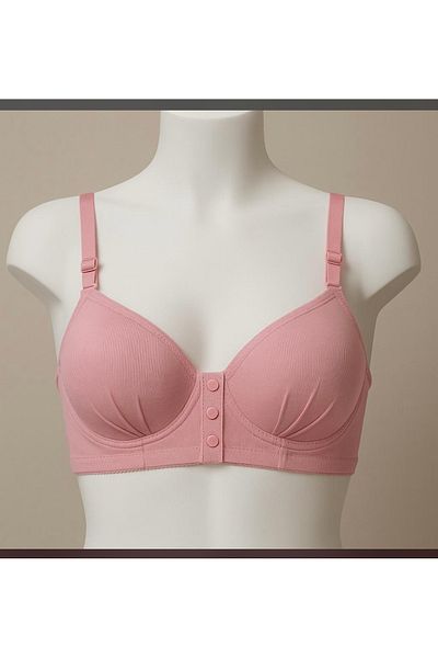 Magic Love Front Button Hollow Soft Textured Bra Without Underwire