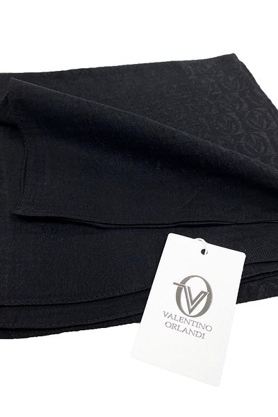 Valentino Orlandi Alia, eșarfă din lyocell jacquard - model de șah - 01 - negru