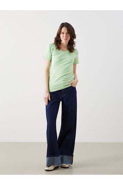 LC Waikiki Orange V-Neck Women's T-Shirt