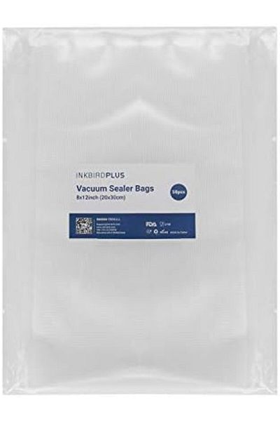 Inkbird Vacuum Sealer Bags (50 count), 8"x12" Commercial Grade Food Saver Bags BPA-Free Microwave &