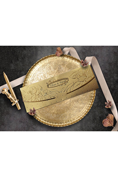 Cem Davetiye Düğün Nişan Nikah Kına Davetiyesi 3389 (100 ADET) Baskı Dahil