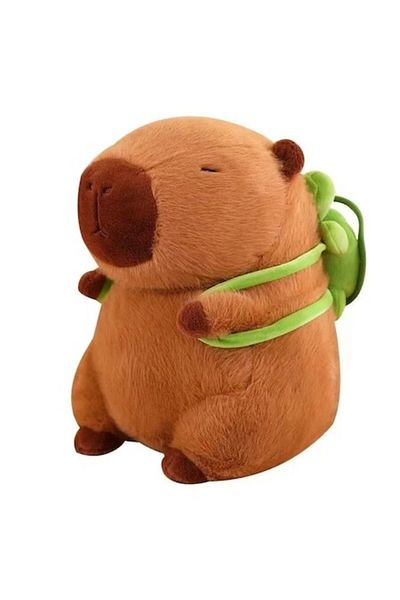 dalimag Plus Toy KAPIBARA, Brown with Green Backpack, 25 cm