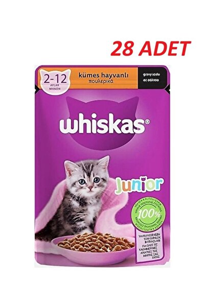 Whiskas Pouch Sos İçinde Kümes Hayvanlı Yavru Kedi Konservesi 85 Gr*28 Adet