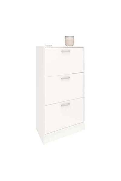 haaus Pantofar Rin, 3 Usi, Alb, 63 X 30 X 120 Cm